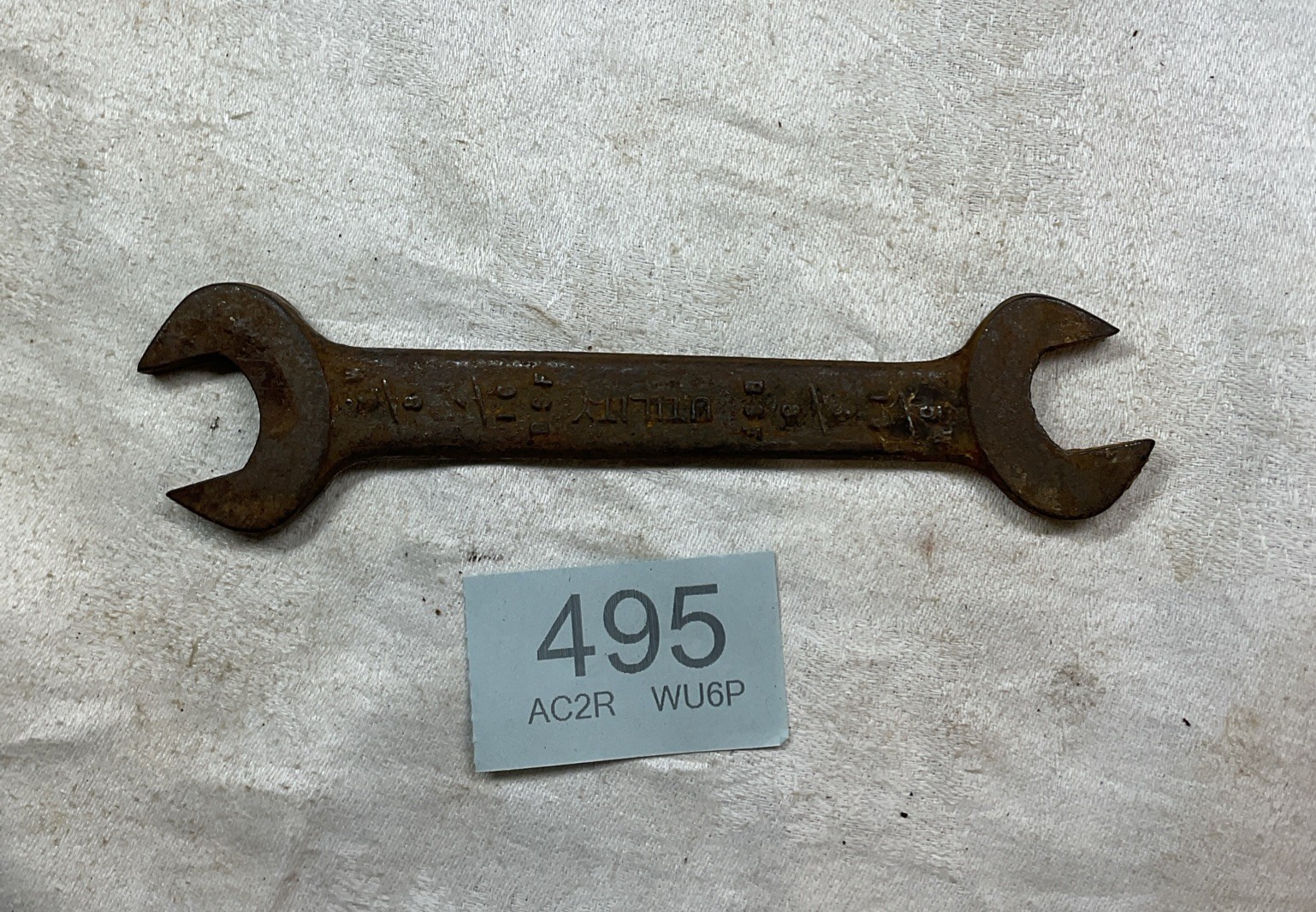 VINTAGE UTILITY 1944 SECOND WORLD WAR SPANNER WRENCH 3/8 5/16 W TOOL IMPERIAL