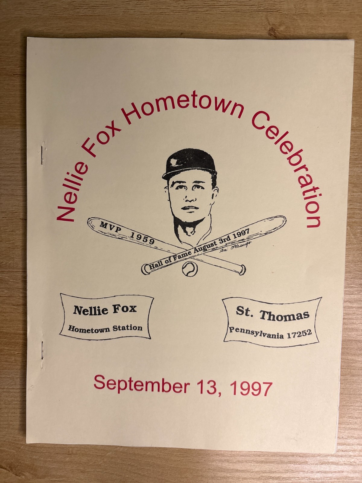 Nellie Fox Hometown Celebration September 13, 1997 Program B3578