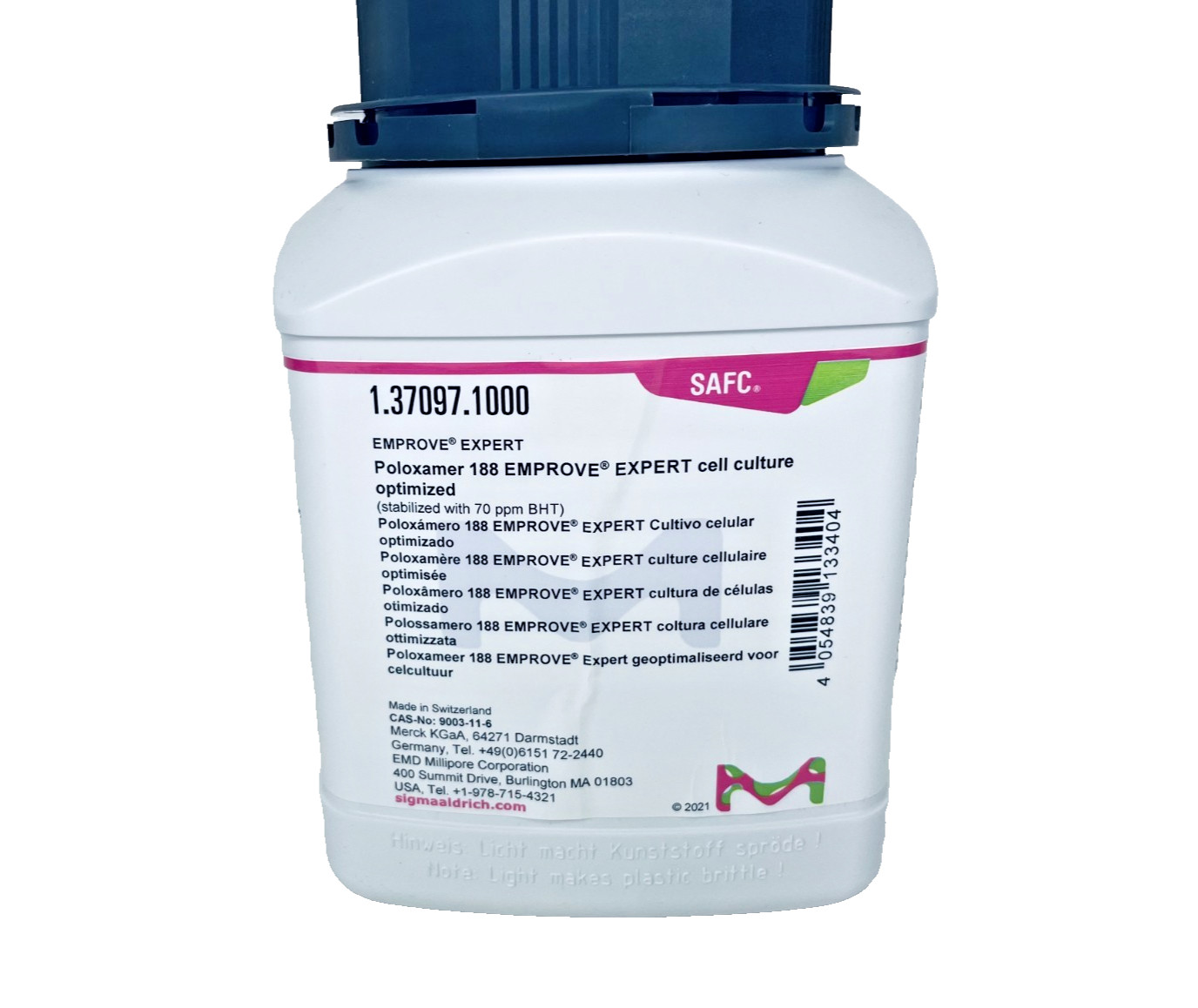MilliporeSigma SAFC Poloxamer 188 EMPROVE Expert 1kg Sealed 1.37097.1000