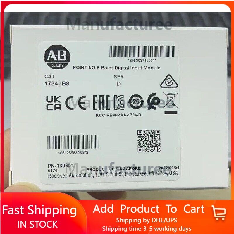 New Factory Sealed AB 1734-IB8 8 Point Digital Input Module 1734IB8 US Free Tax