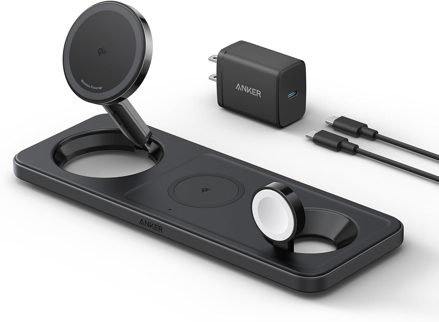 Anker 3-in-1 Wireless Charging Station Foldable 15W Qi2 Certified Charger|Refurb