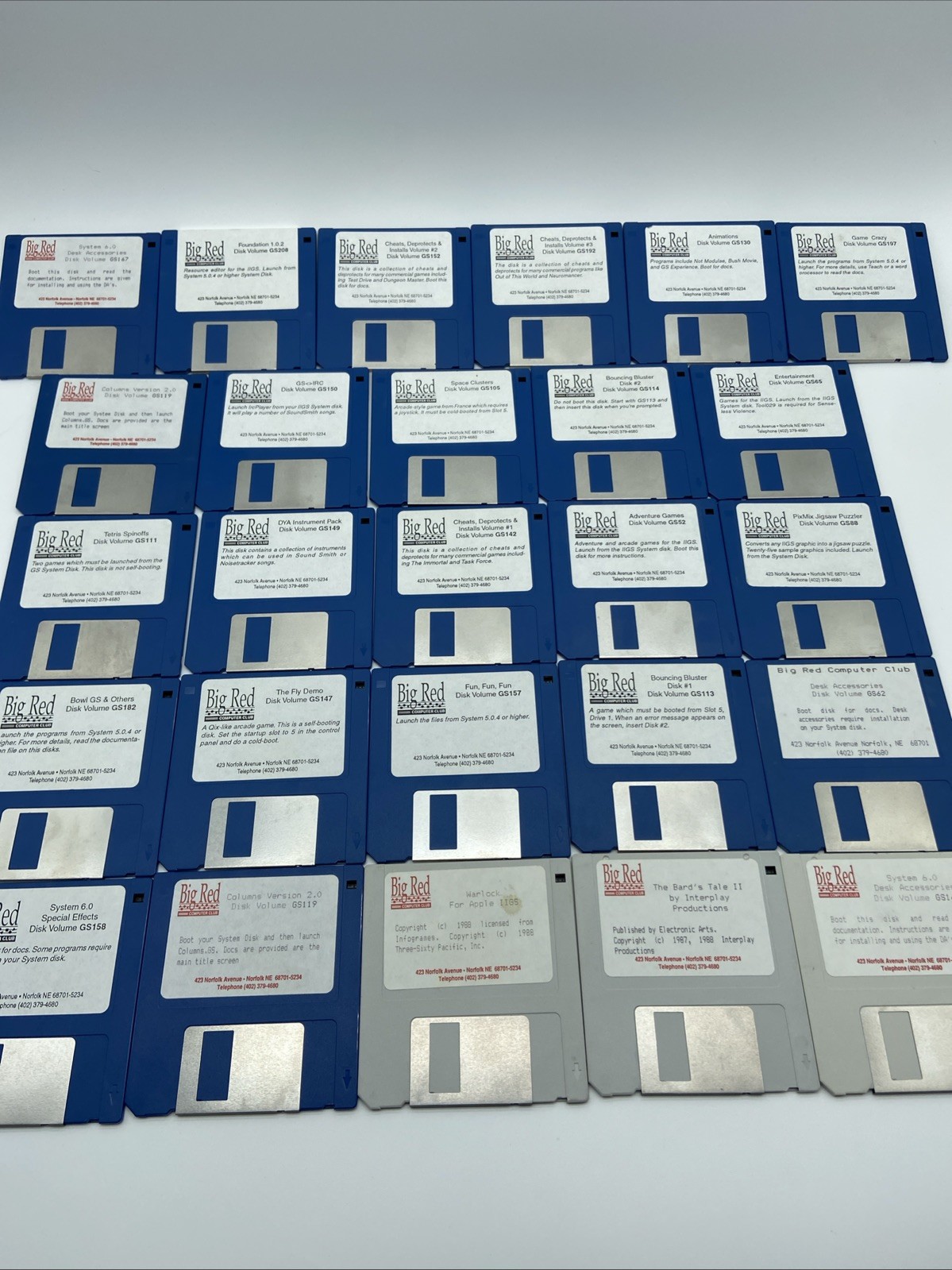 80s-90s Big Red Computer Club Lot Of 26 VTG Computer Game/Boot Disks Untested