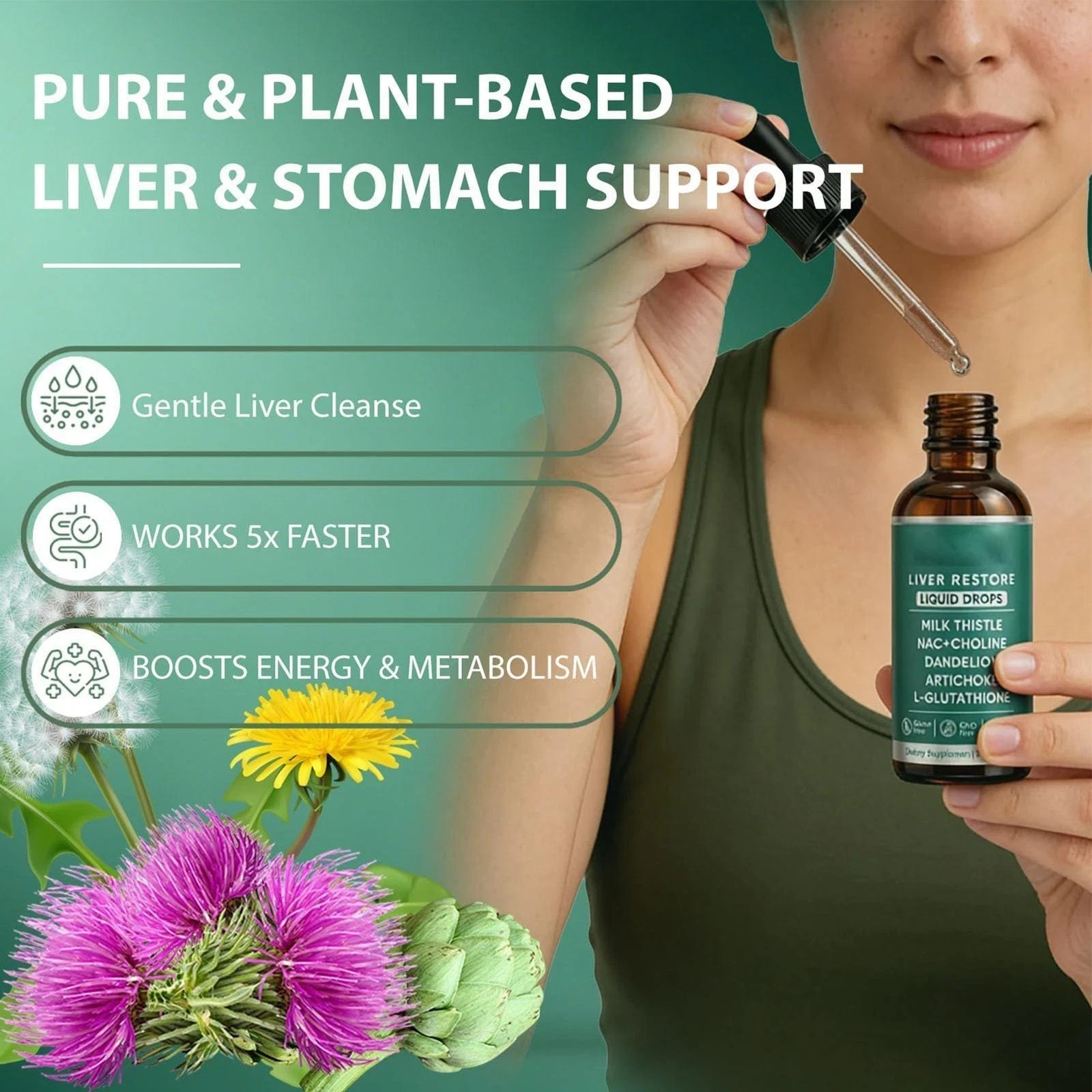 Purelia Liver Restore Drops – Complete Liver Detox Support Supplement 60ml