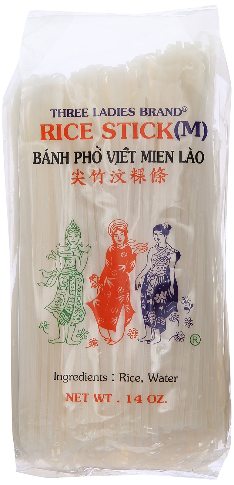 Rice Stick Noodles 14oz Pack of 3 for Pad Thai and Pho Soup