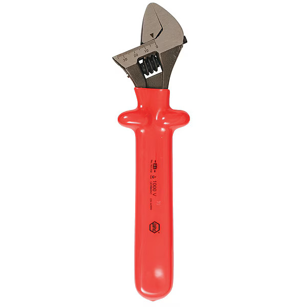 Wiha Adj. Wrench,Insulated,8",1" Cap.,Natural 76208 Wiha 76208 084705762081