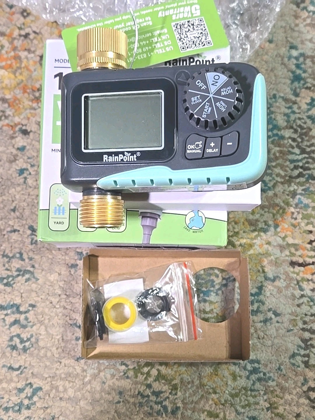 NEW RainPoint Programmable 1 Zone Water Timer - Model Number ITV105