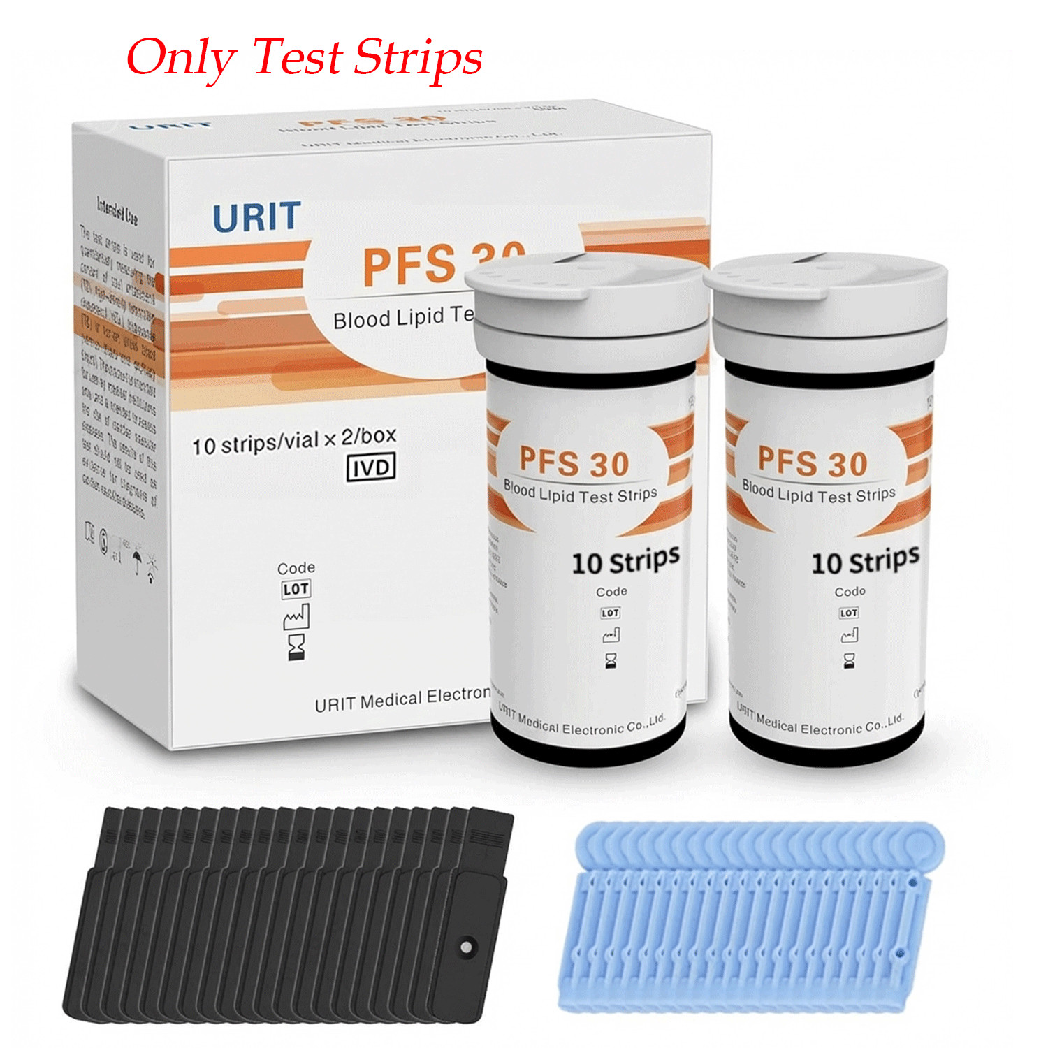 URIT 20pcs/box Blood Lipid Test Strips for 5 in 1 PFS-30A  (Test Strips Only)