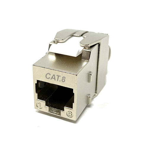 CAT.8 Full Shielded Keystone Jack 8P8C Insert RJ45 Network 40Gbps Tool-Less