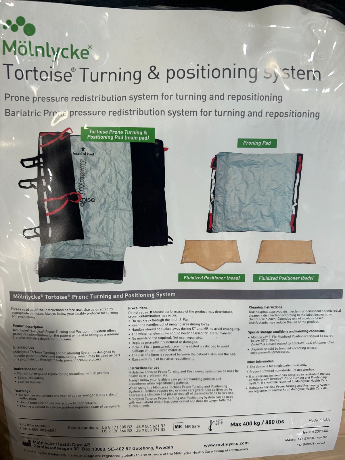 Molnlycke Tortoise Turning & Positioning System REF 1400802 Brand New