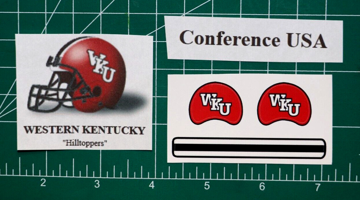 WKU Western Kentucky Hilltoppers *DIECUT DECALS* for Football Gumball Helmets