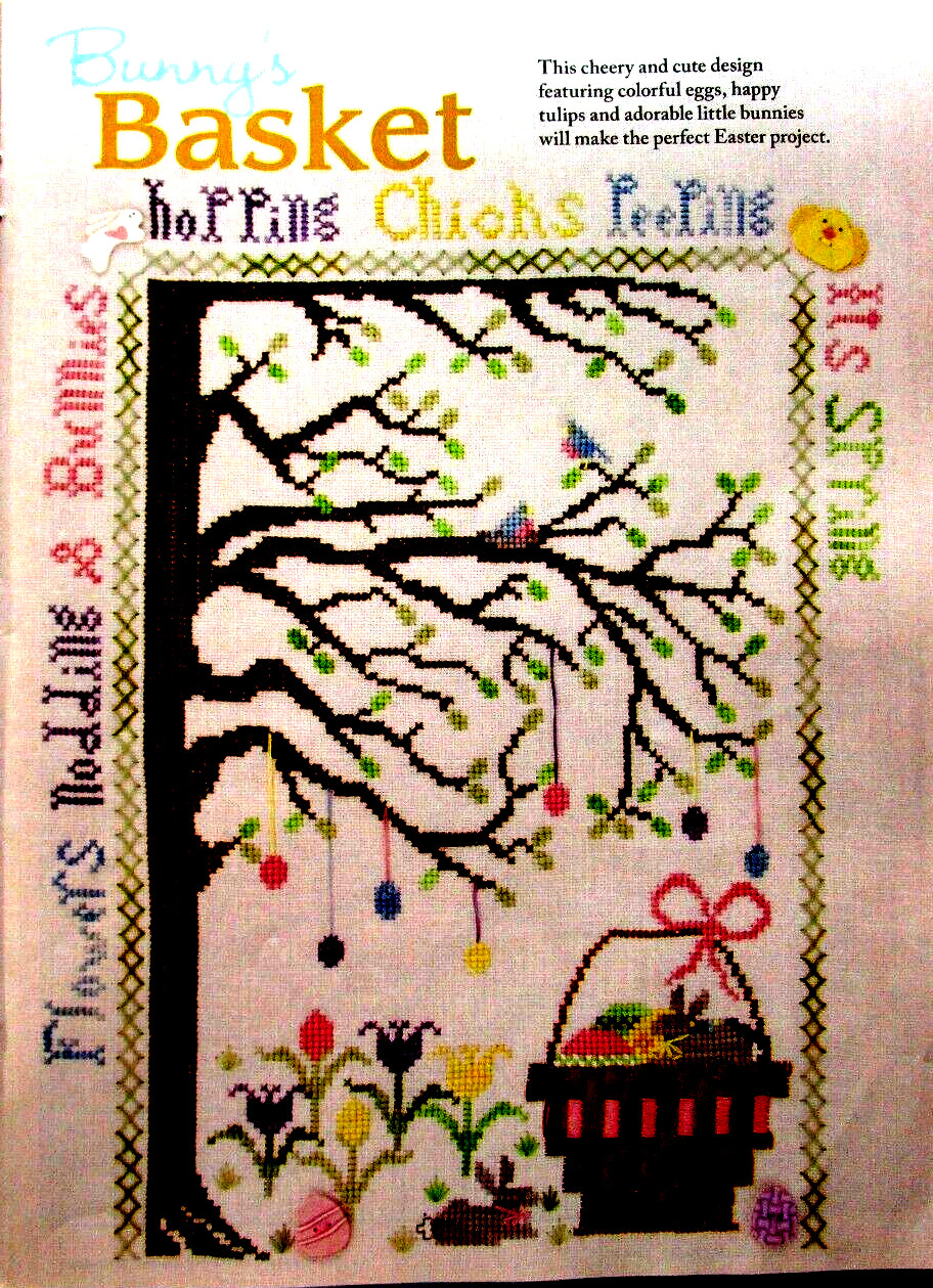 Bunnys Basket Spring Bellpull Everything A Season Chick CROSS STITCH PATTERNS