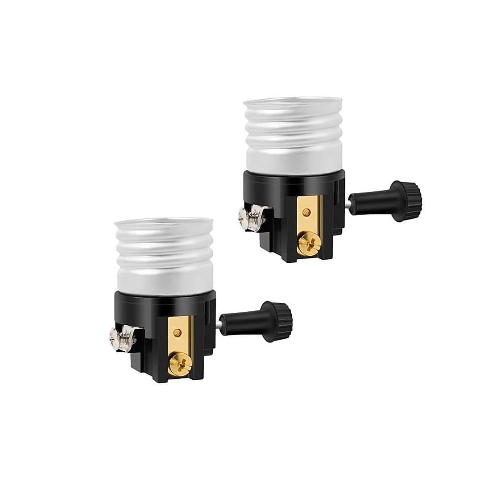 2 Pack E26 Lamp Socket Replacement with On Off Switch Knob for Table Lamps USNew