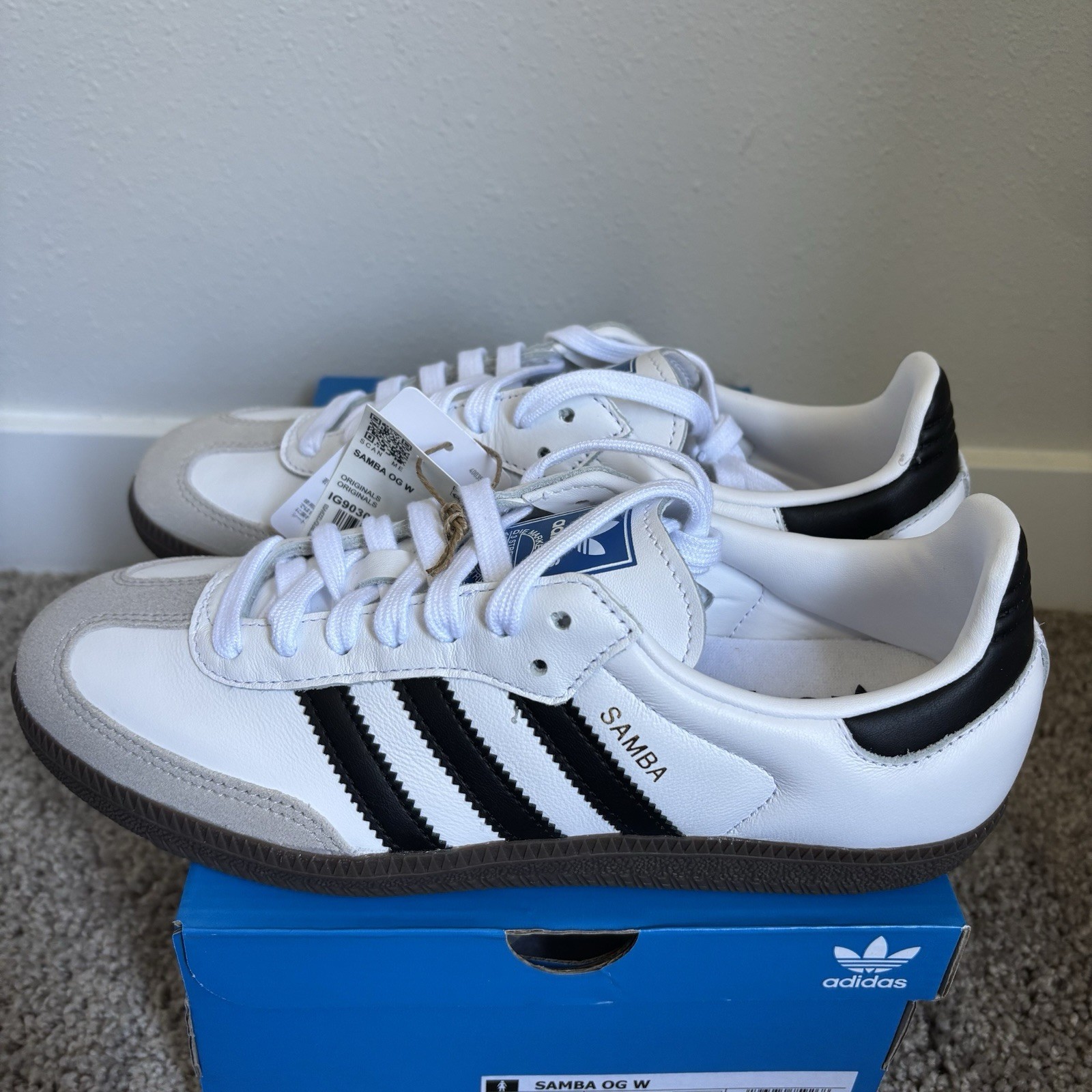 Adidas Samba OG W White Black IG9030 Size 7.5 New Authentic