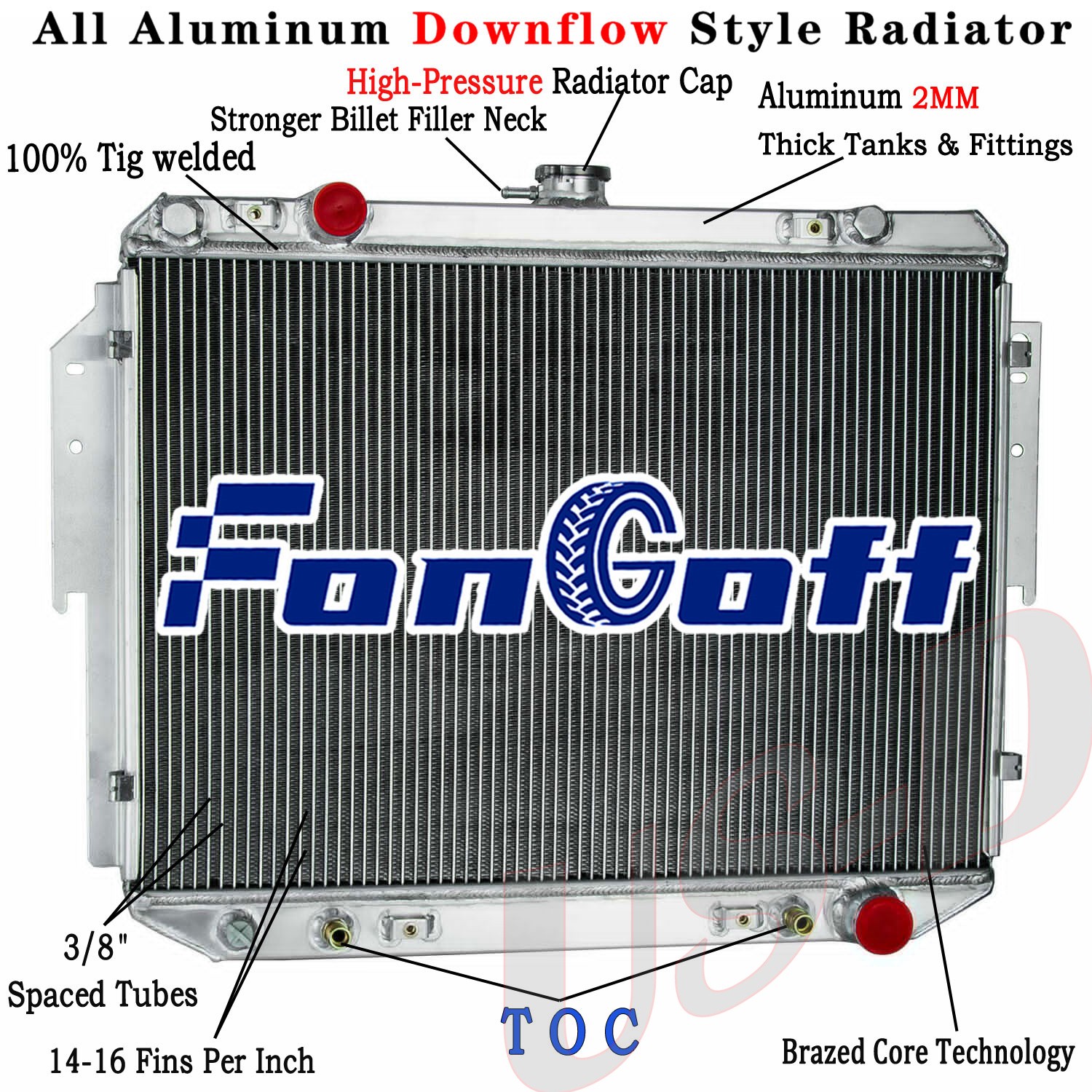 3-Row Aluminum Radiator For 99-03 Dodge B150 B250 B350 RAM 1500 2500 3500 Van V8