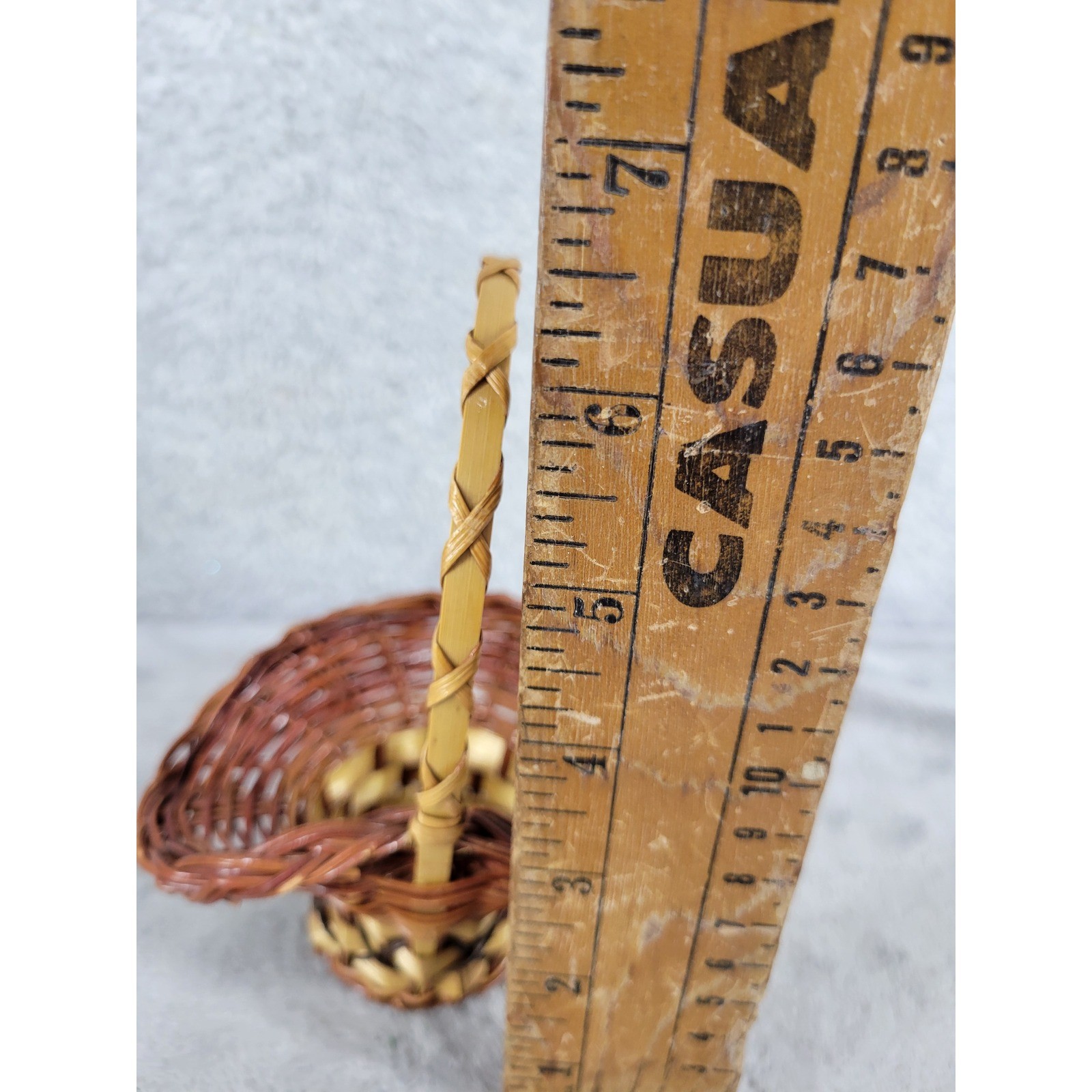 Mini Wicker Basket Decorative Handle Small Rattan Weave Accent