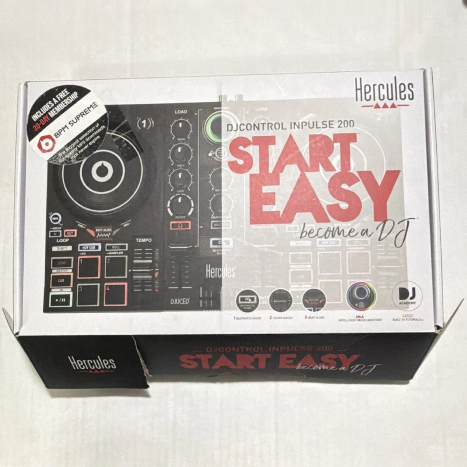 Hercules DJControl Inpulse 200 DJ Controller, Portable, Mixer, Loop/Sampler