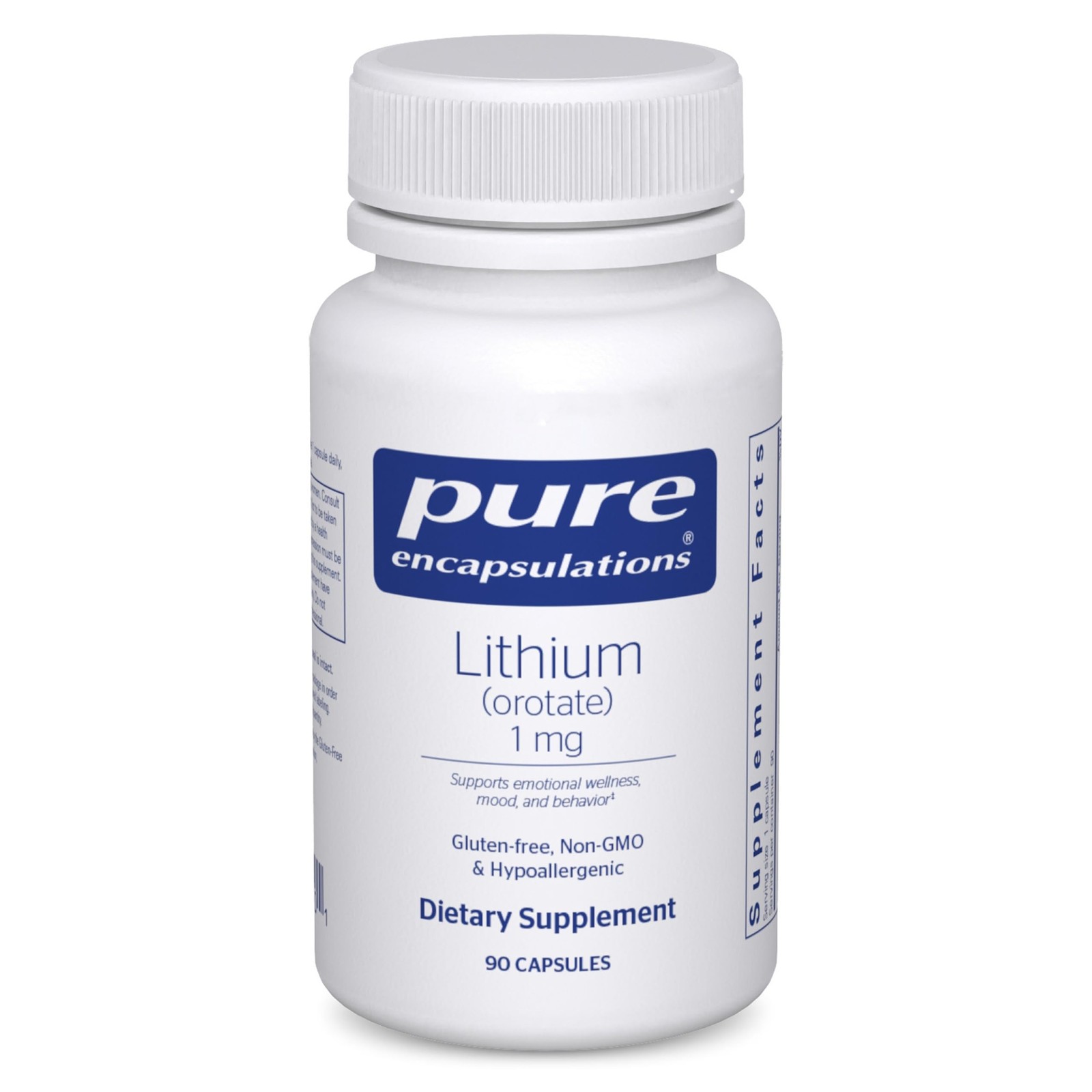 Pure Encapsulations Lithium Orotate 1mg Calmness Behavior 90 Capsules