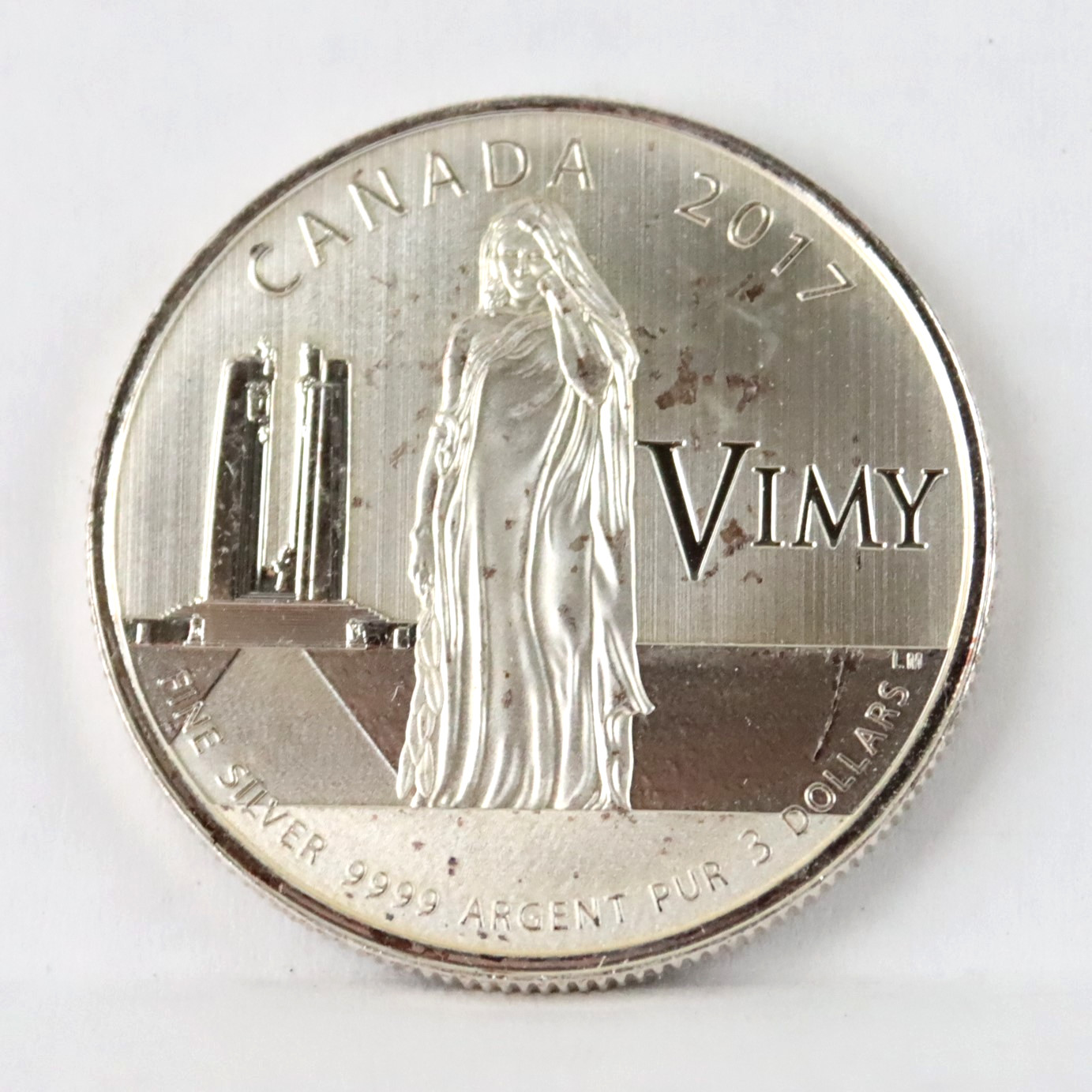 2017 Canada $3 Vimy Ridge Centennial 100th Anniversary 1/4 oz .9999 Silver Coin