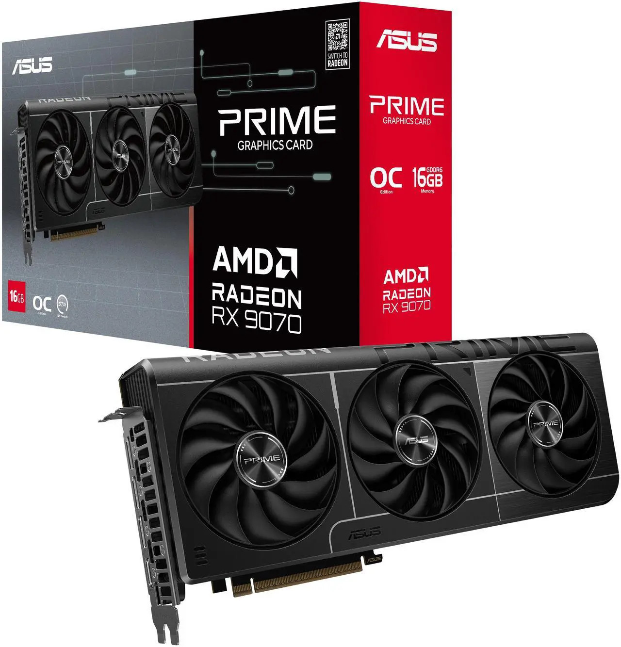 (Factory Refurbished) ASUS AMD PRIME RX 9070 16GB PRIME-RX9070-O16G Video Card