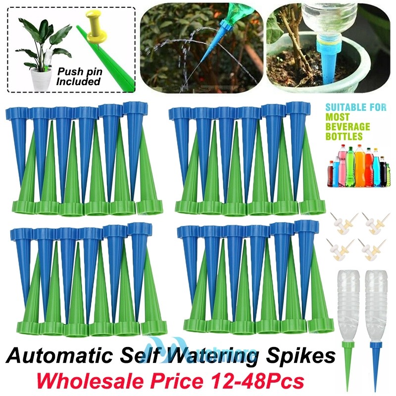 12~48Pcs Self Watering Plant Spikes Automatic Bottle Drip Irrigation System A+++
