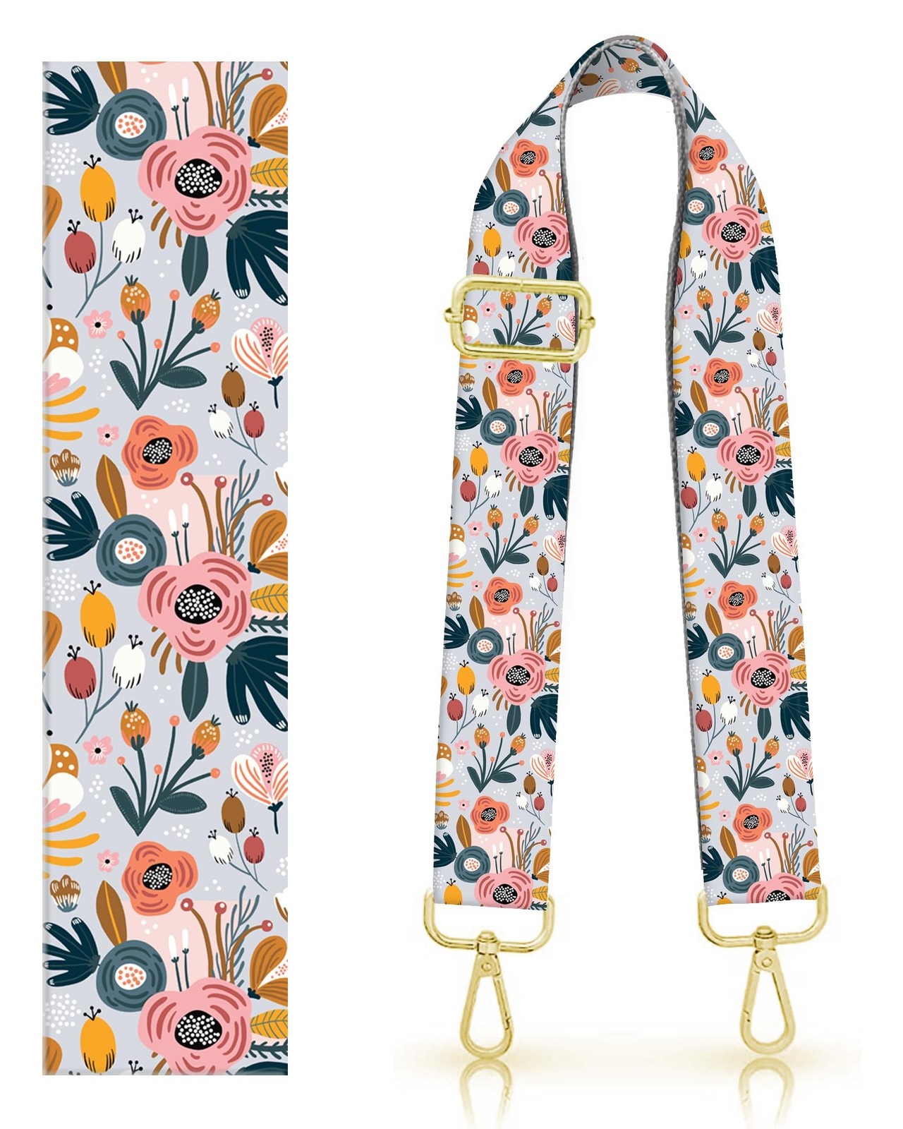 Purse Strap Replacement Belt Crossbody 1.5" Wide Golden Buckle Cute Shoulder ...