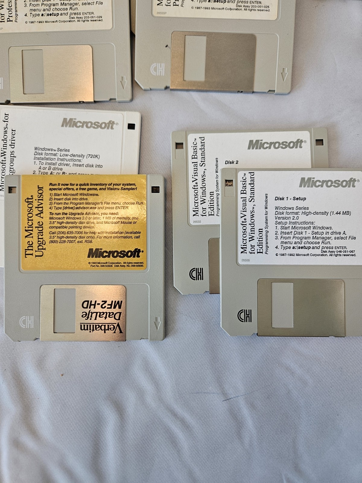 Vintage Microsoft Visual Basic Windows Software 3.5" Floppy Disks