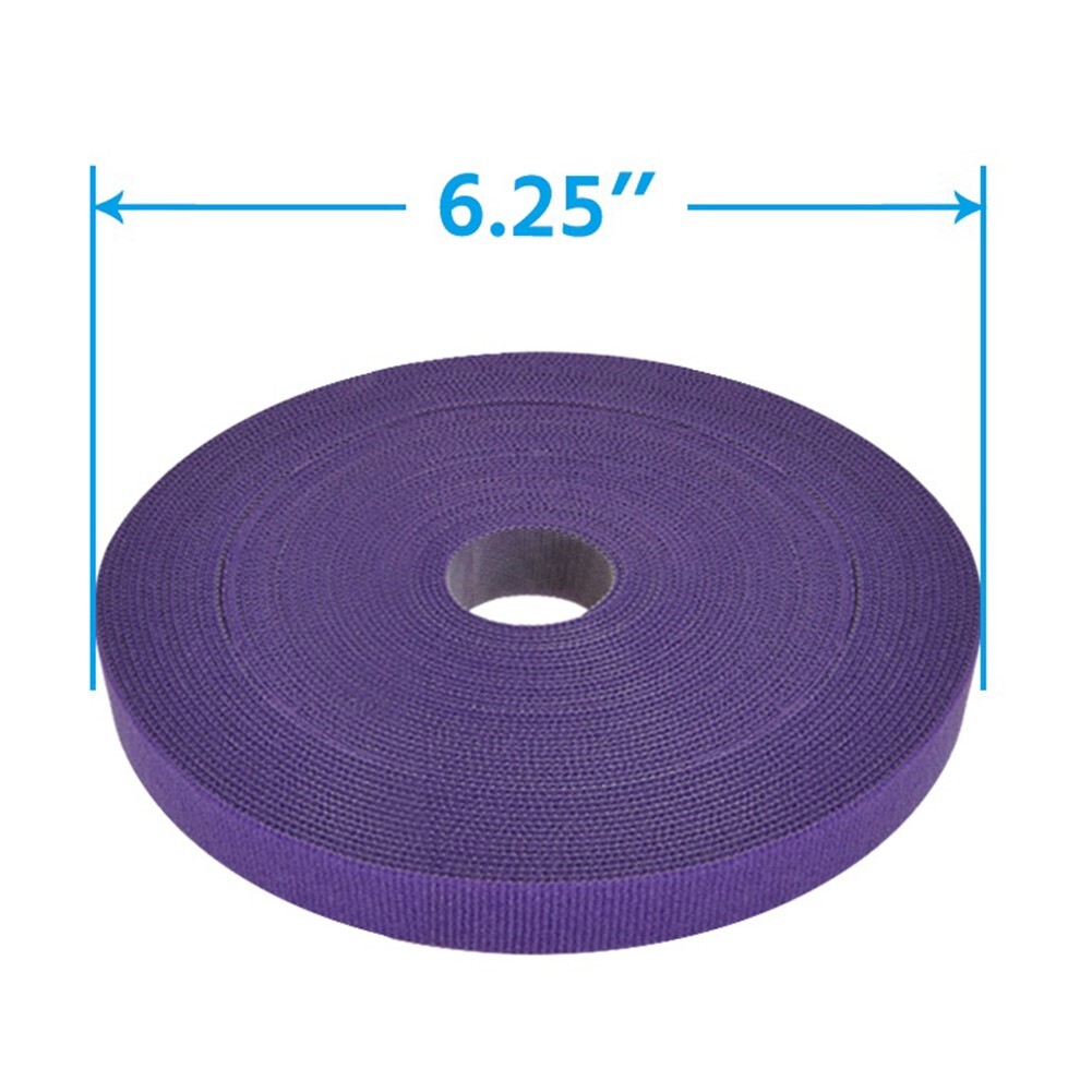 3x 50FT Roll Reusable Hook Loop Self Attaching Cable Tie Fastening Tape Purple