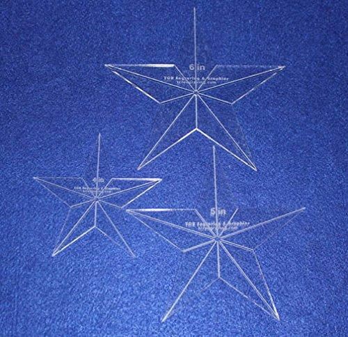 Star Quilt Templates. 4,5,6 Inches - Clear 1/8" Inch Thick Acrylic