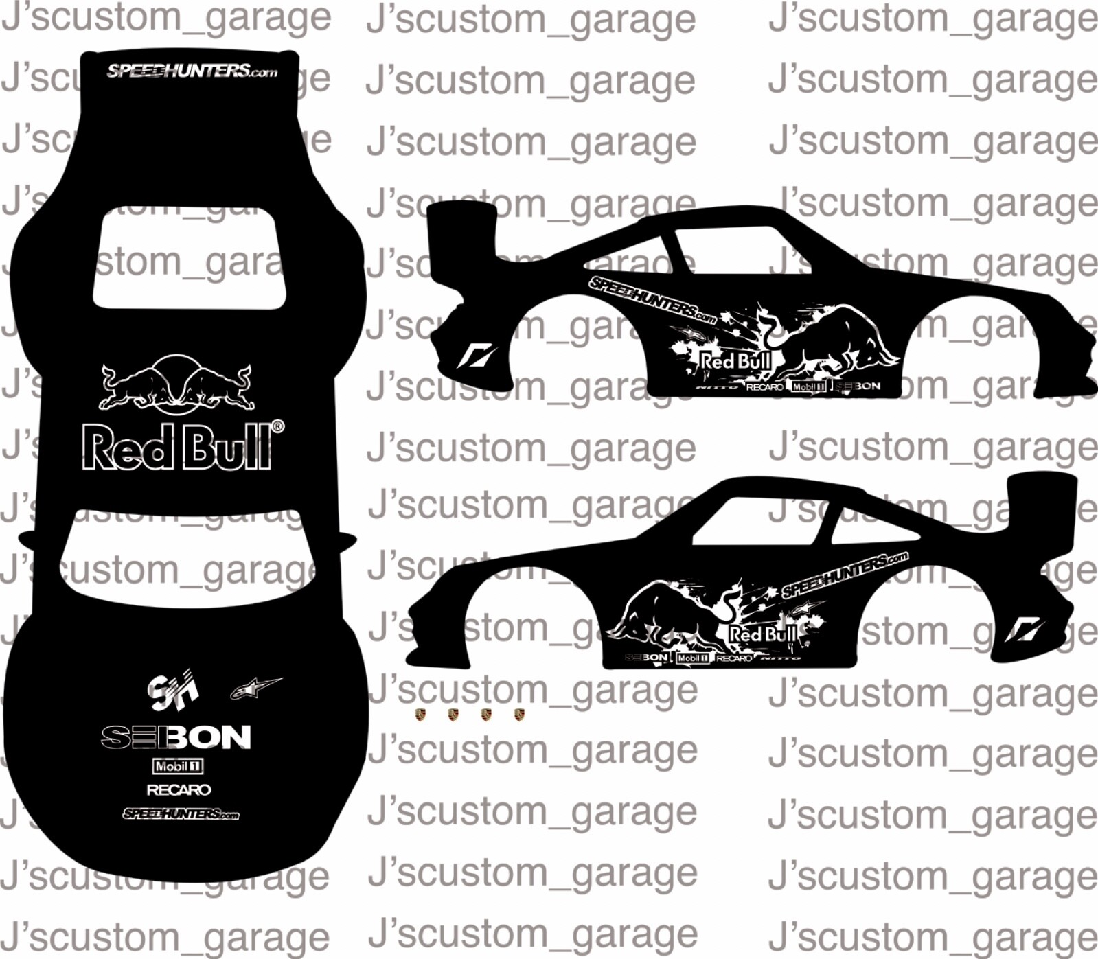 Redbull V4 Porsche 1/64 custom water slide decal for hot wheels
