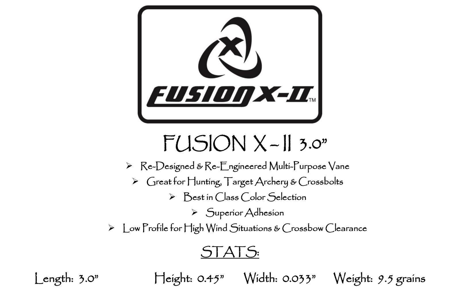 3.0", Fire Red, Fusion X-II Vanes , Pkg12 ***When Accuracy Counts***