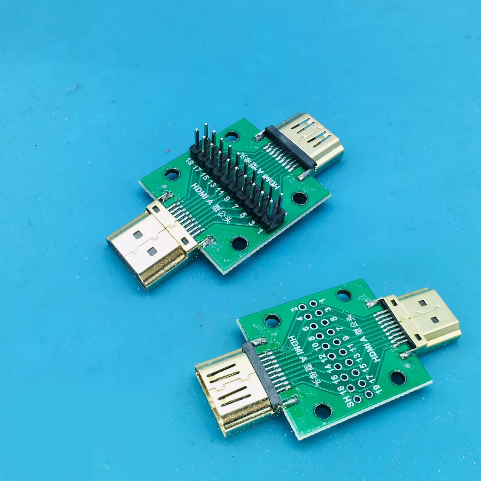 2/5PCS HDMI Male to Female 19 Pin TO 2.54mm Breakout Board Connector Test Repair