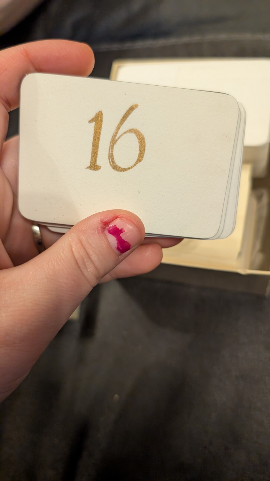 Cartier silver trimmed place holder table number cards