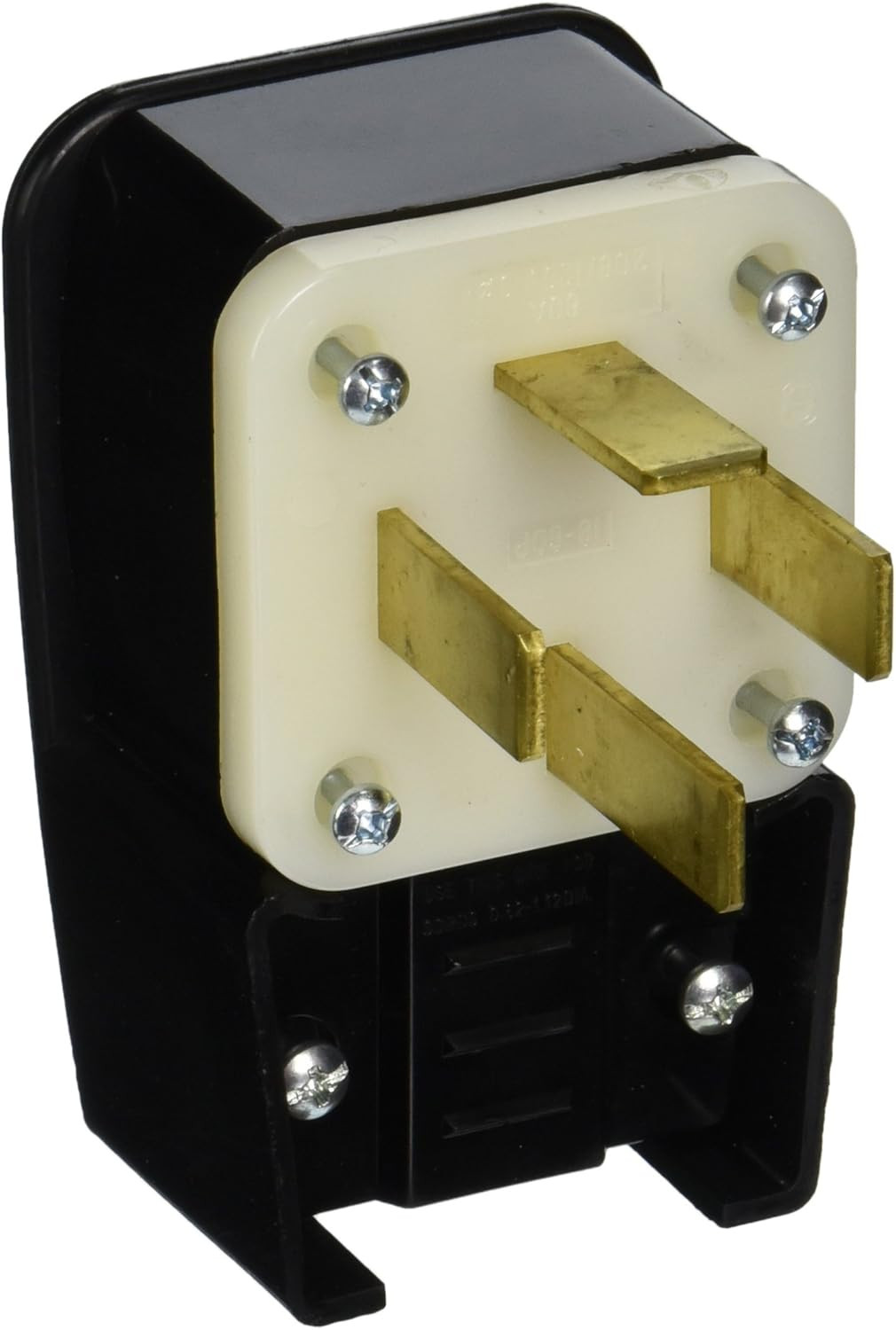 60 Amp, 277 Volt, Straight Blade, Plug, Industrial Grade, Angle, Non-Grounding,