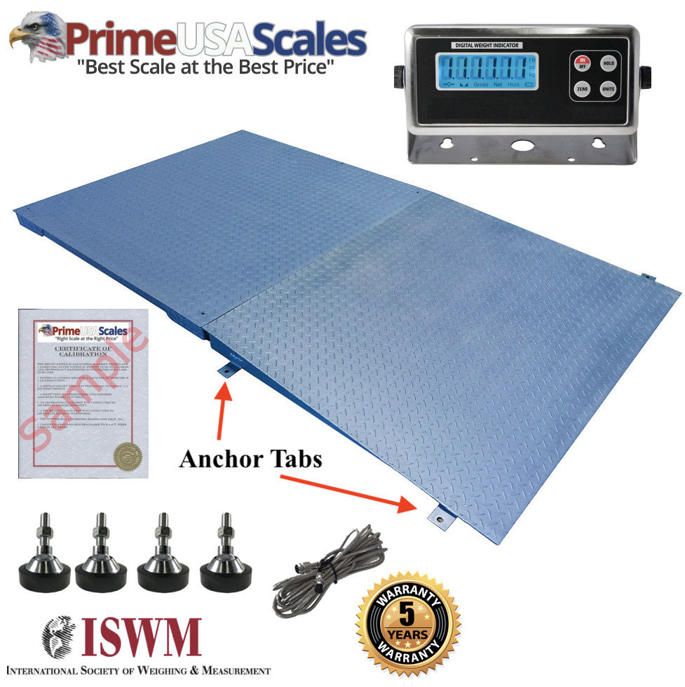 PRIME 10,000 lb x 1 lb 5'x5' (60" x 60") Floor Scale / Pallet Scale with Ramp