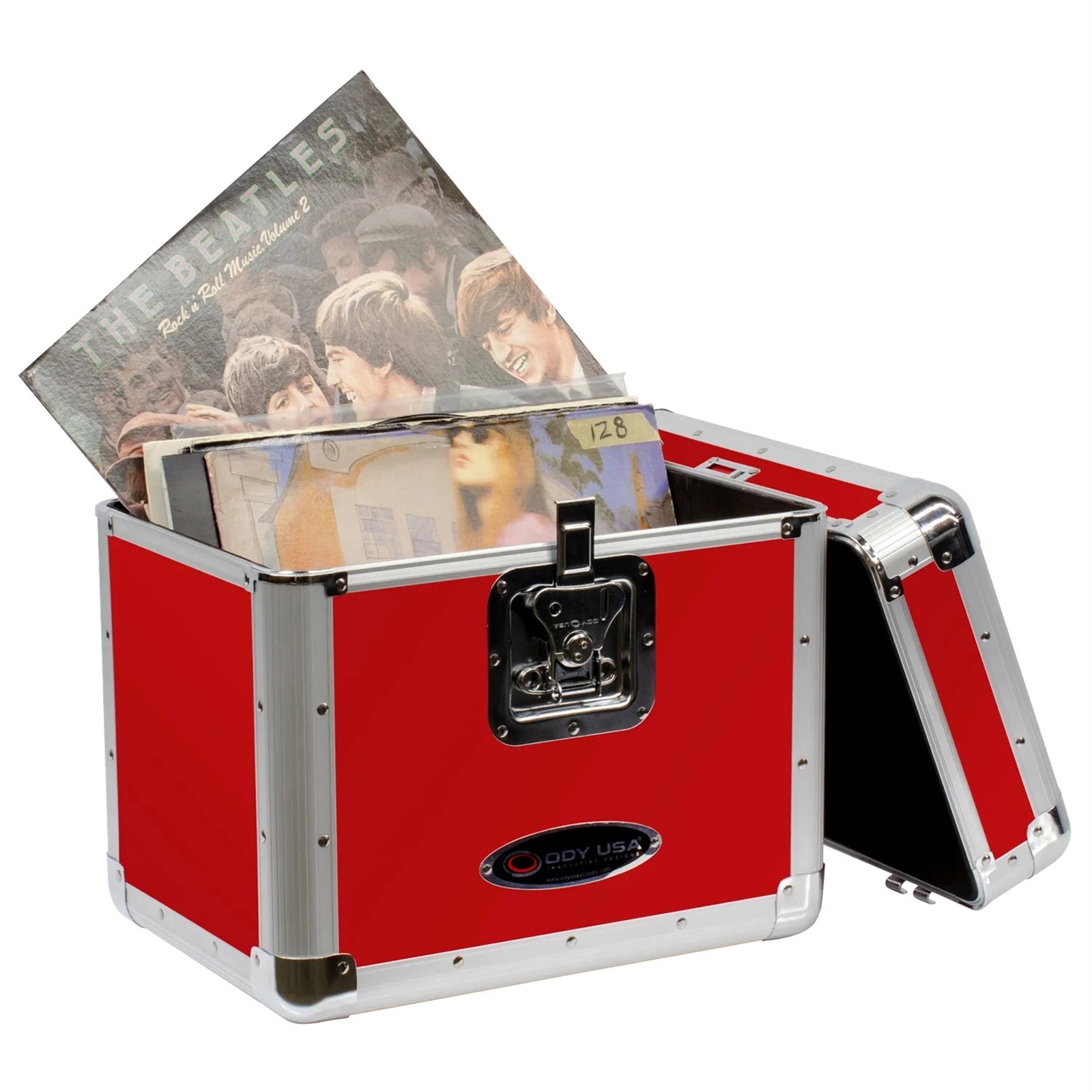 Odyssey KLP2RED, KROM Series Red Stackable Record/Utility Case for 70 12″ Vinyl