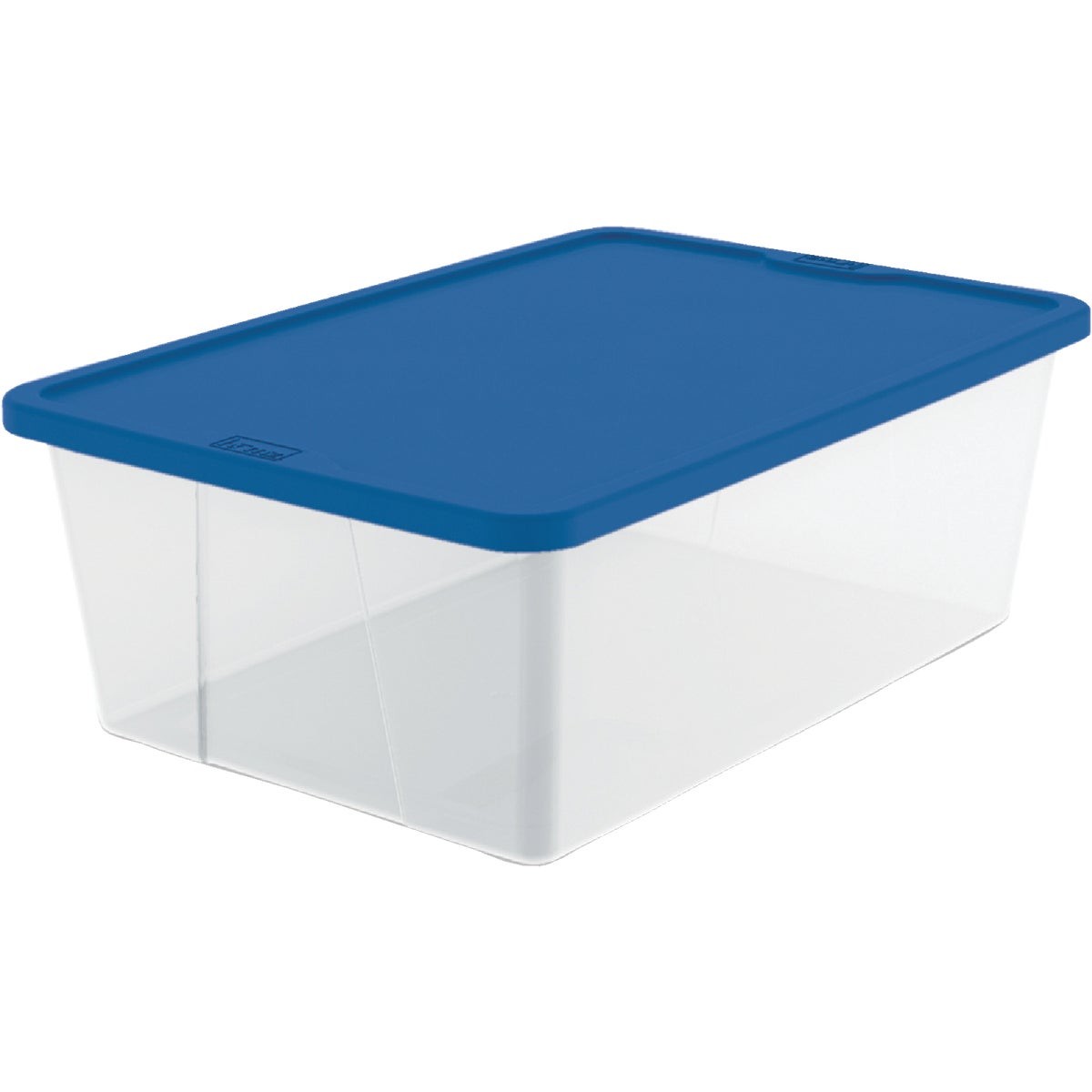Homz 12 Qt. Clear Storage Tote 3212CLBL.08 Plastic,Plastic, Resin Blue