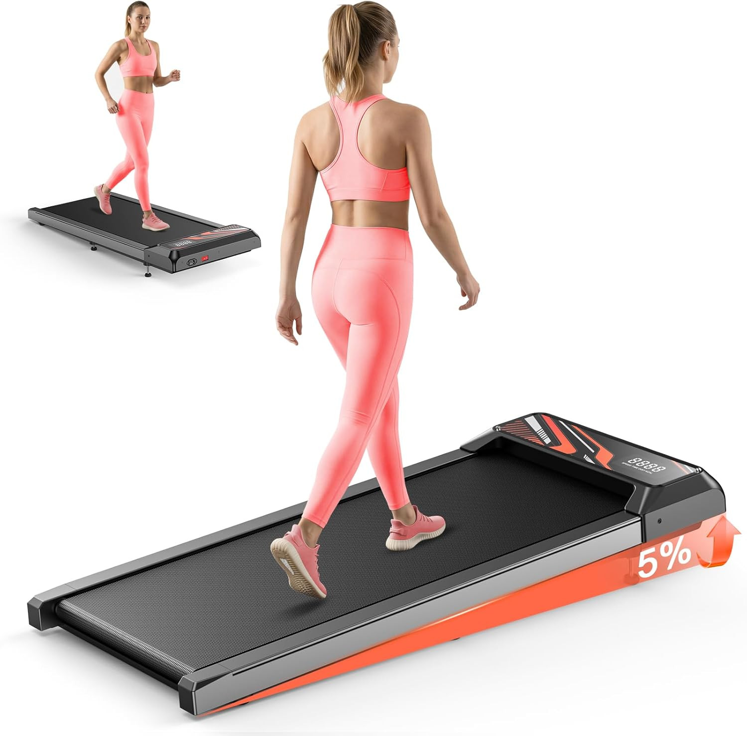 2.5HP Walking Mat with Incline Pad,Under Desk Treadmill, Walking Running Pad wit