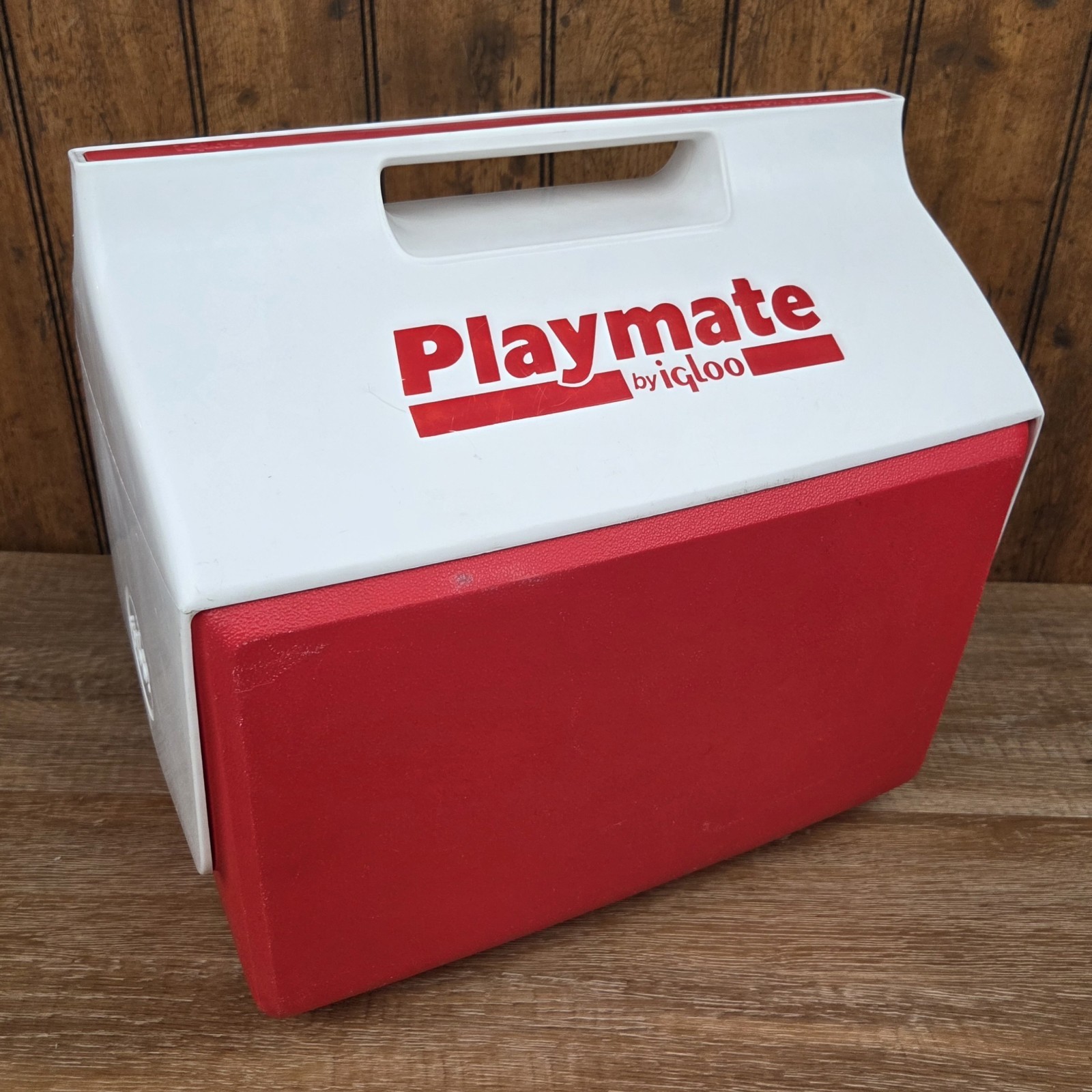 Vintage 1993 Igloo Playmate Cooler Red White 16 Qt Large 14.5" Lunch Box USA
