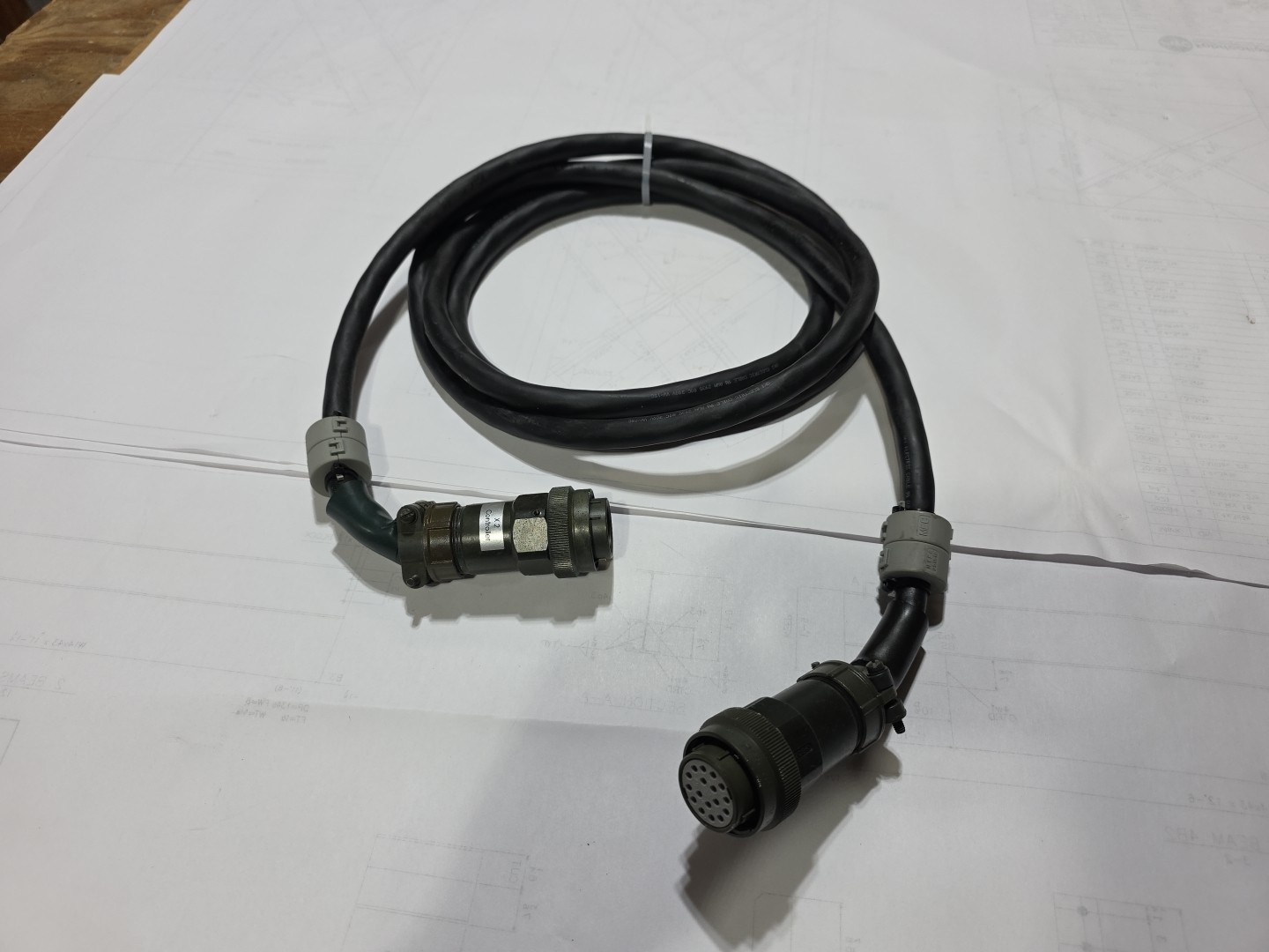 Epson M/C Robot/Manipulator Power Cable 16-Pin MS 9' Long RC420 Controller USED