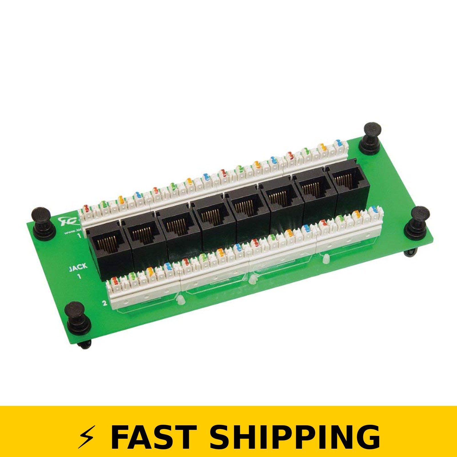 ICC CAT6 Ethernet Data Module, 8 Port, PoE++ Rated, UL Listed