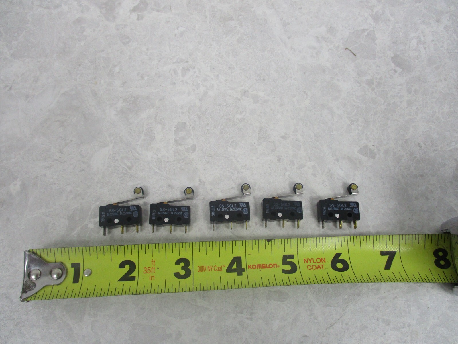 LOT OF 5 OMRON SS-5GL2 MICRO SWITCH, 5A, 125VAC, T1621