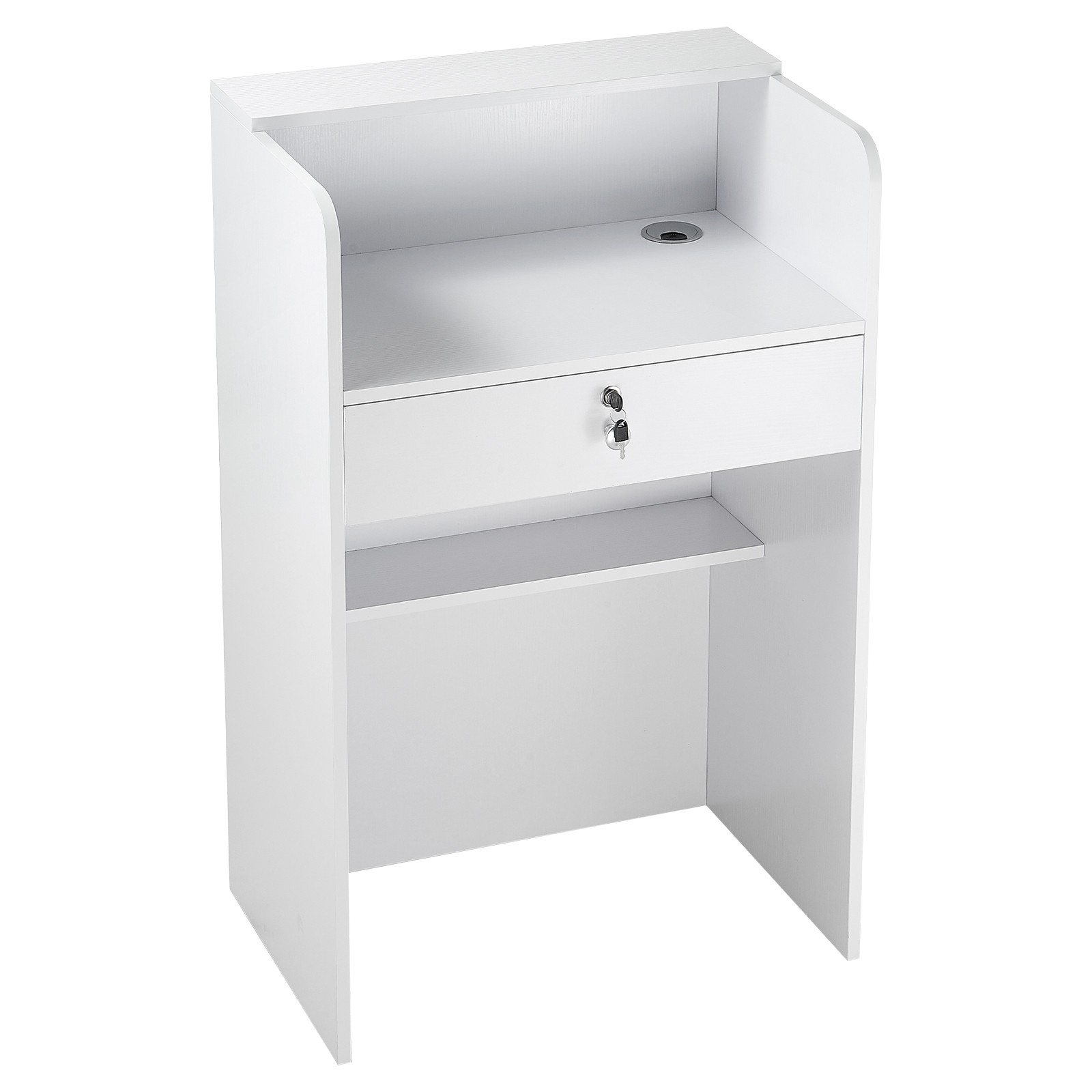 Uimoso Reception Desk 23.6-inch Compact Rectangular Counter with Storage Drawer