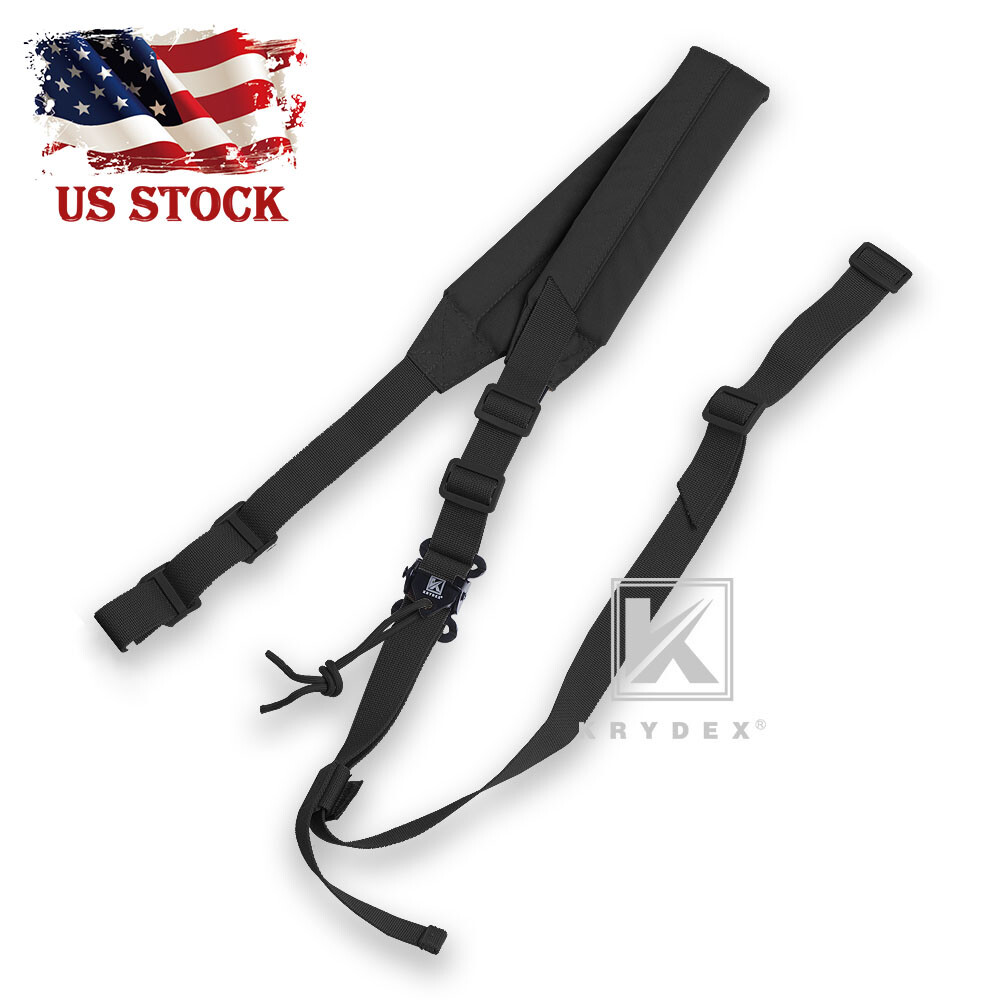KRYDEX MK2 Sniper Sling Padded Lightweight Quick Tactical Strap 2 Point Black