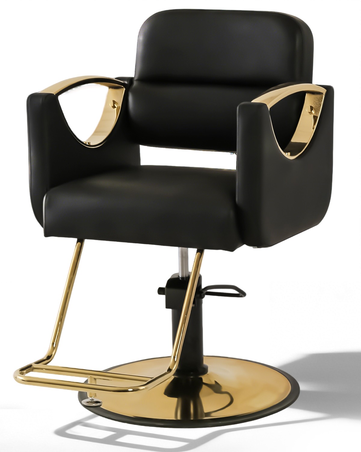New Black+Gold Heavy Duty Hydraulic Barber Chair Salon Spa Beauty 360° Styling