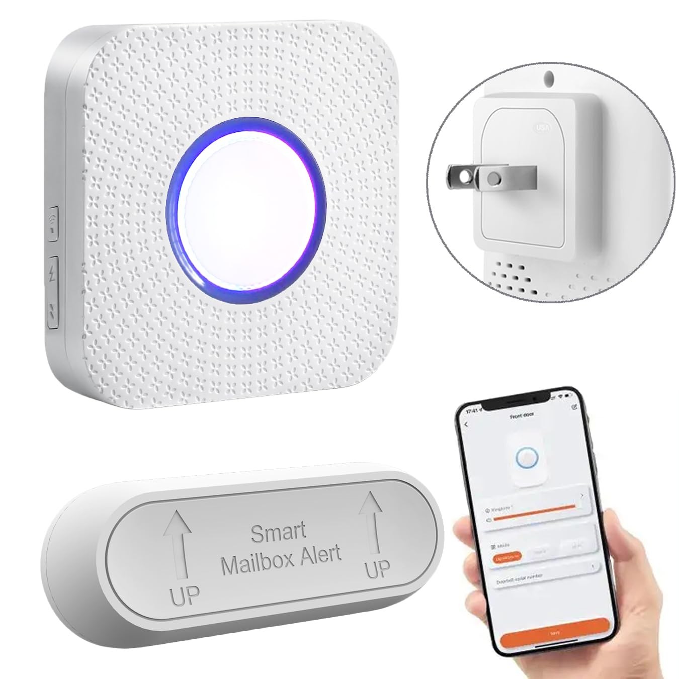 Smart Mailbox Alarm,Wireless Alert for Delivered Mail Wi-Fi, White