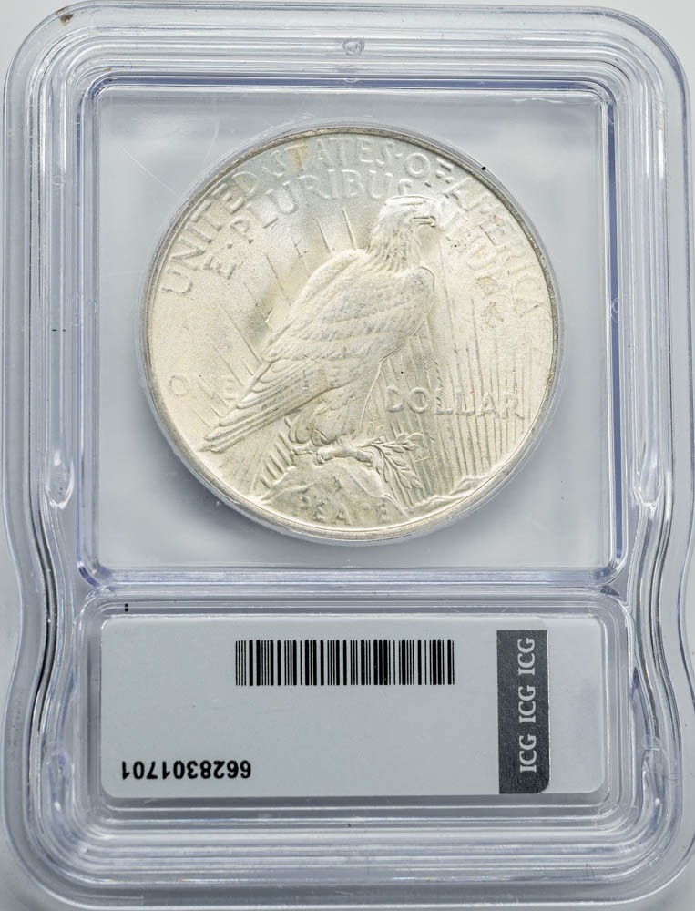 1922 Peace Silver Dollar $ MS66 ICG 951208-38