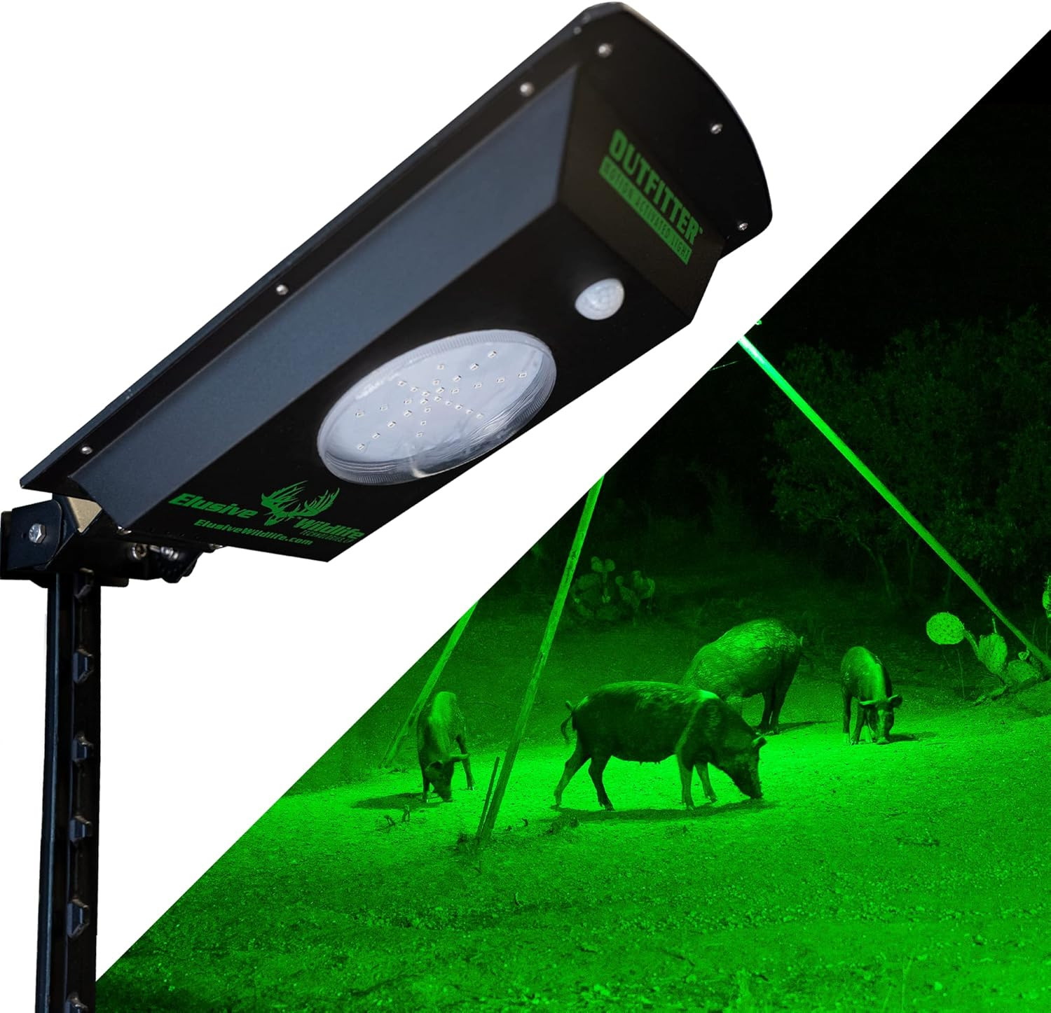 20000 Lumen Solar Motion-Activated Hunting Light for Hogs & Predators