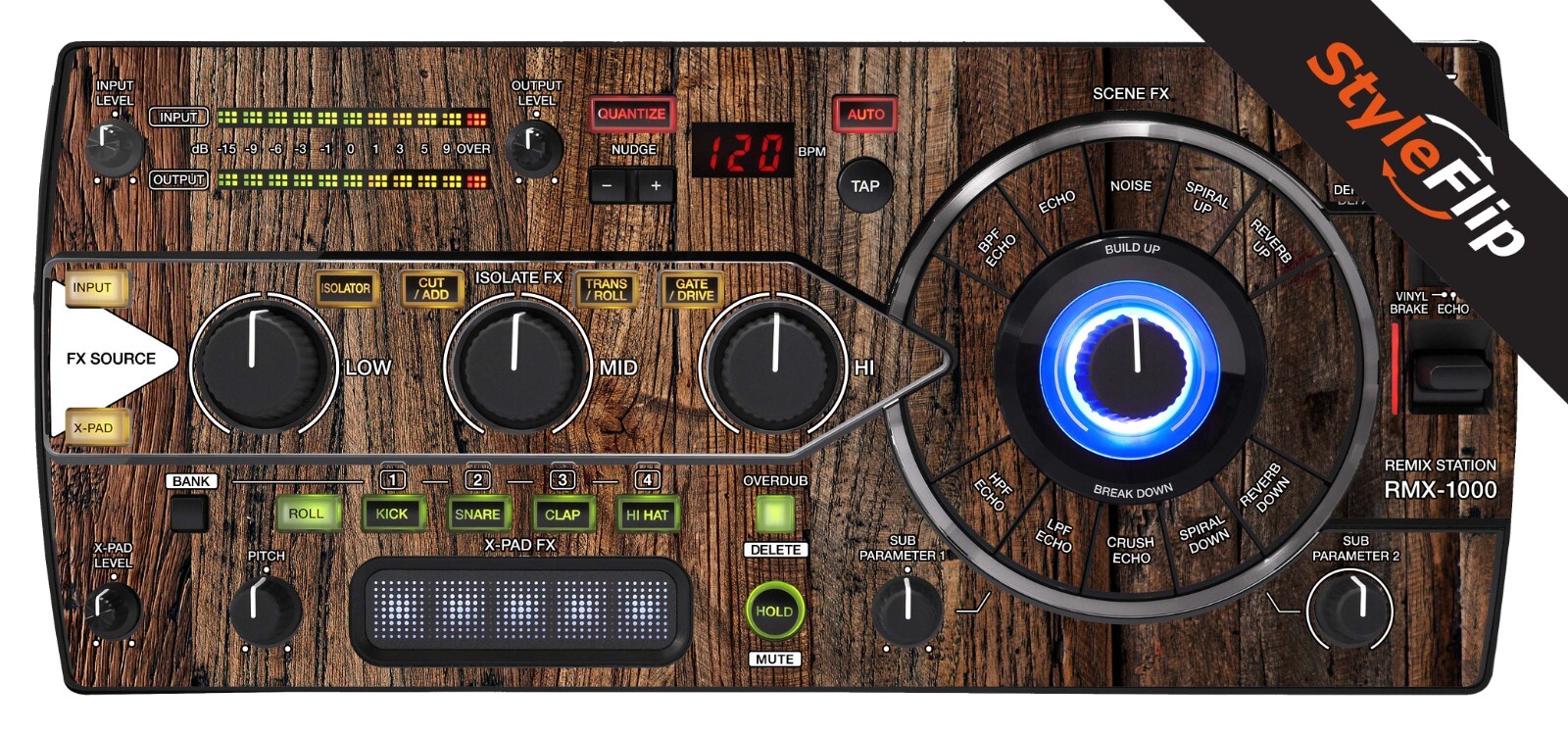 Pioneer Remix Station RMX-1000 Skin | Wood #3 | Protective Decal | StyleFlip