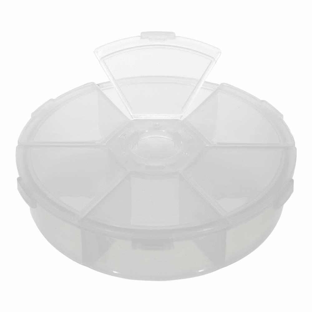 6-Compartment Clear Organizer Box - Securely Store Small Supplies - 4.3" x 1.2"