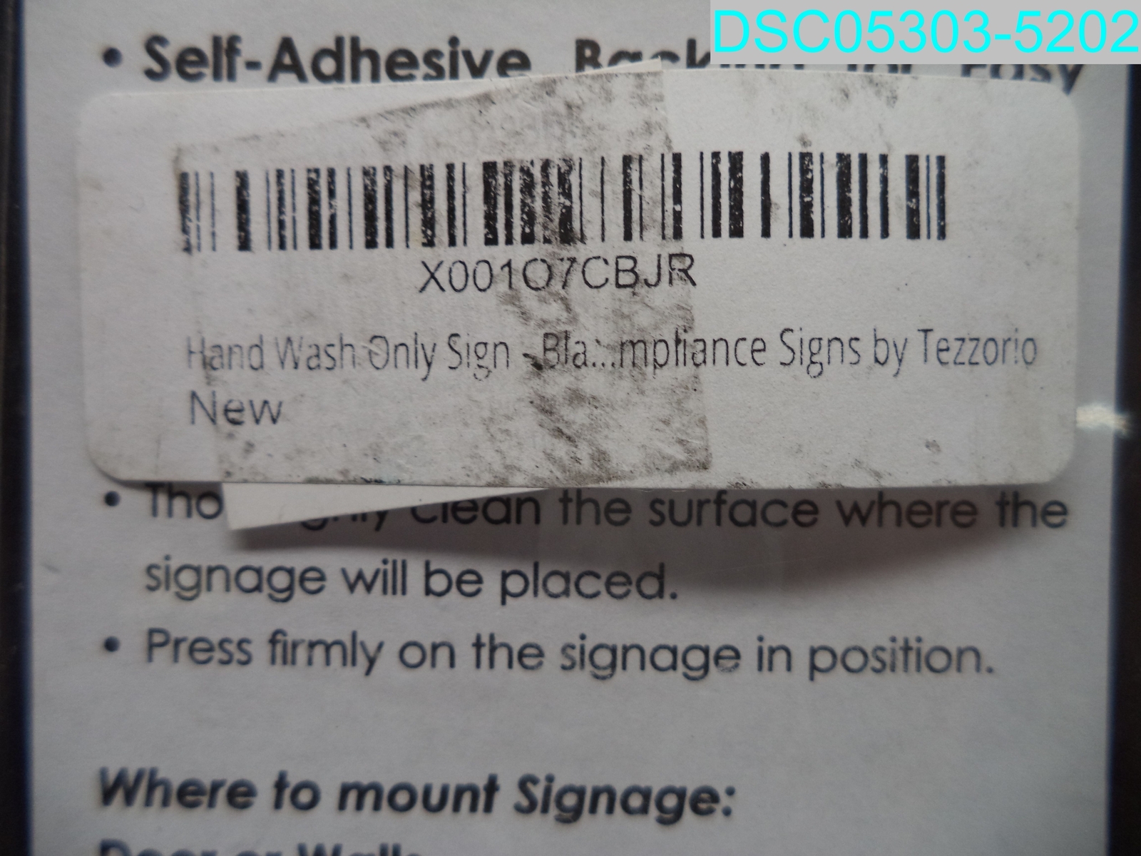 Hand Wash Only Sign By Tezzorio X001O7CBJR